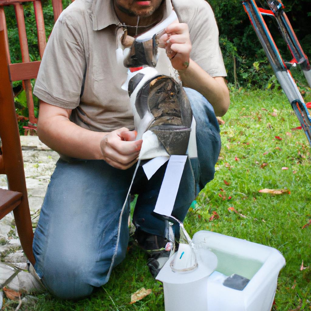 Person performing cat trapping procedure